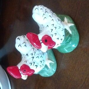 Rooster Salt & Pepper Shakers Ceramic Hand Painted
